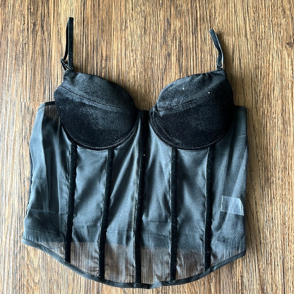 Black see through crop top